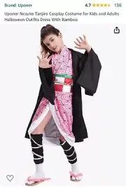 Adult Kids Demon Slayer Kimetsu no Yaiba Kamado Nezuko Halloween Cosplay Costume