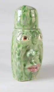 MEXICAN GREY SQUASH- Herbal container, Spice jar, Effigy pot