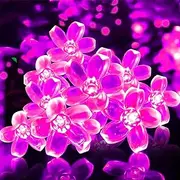 6M 40LED Flower Fairy Lights Battery Operated Indoor String Lights Cherry Blossom Lights Waterproof Decoration for Camping,Garden Fence,Birthday,Easter,Christmas,Wedding Party,Bedroom (Rose Pink)