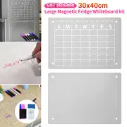 Monthly Planner Fridge Calendar Magnetic Whiteboard with 4 markers & an Eraser