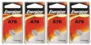 4 pcs Energizer A76 Alkakine Coin 1.5V Batteries Single Pack LR44 357 Exp 2021