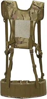 [SINAIRSOFT] Tactical Padded Battle Belt with Detachable Suspender Straps，Airsoft Combat Duty Belt with Comfortable Pads and Removable Harness for Patrol Army Training Outdoors Duty