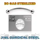 Sterilized Curved Barbell Tongue Ring Surgical Steel 16 Gauge With 3mm Balls