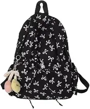 [Generic] Cute Bowknot School Backpack Lightweight Casual Travel Daypack School Bag Kawaii Backpack for Teens Girls Women Students