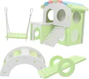 VERDANVERSE 1 Set Decorative Hamster Hideout Maze with Ladder House and Bridge Durable and Safe for Hamsters Mice and Pets Fun and Comfortable Play Space