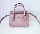 Coach CP081 Smooth Leather Andrea Tonal Hardware Carryall Satchel Handbag Lilac