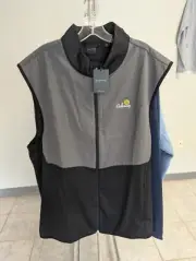 NWT MEN'S DUNNING GOLF FULL ZIP VEST, SIZE: 2XL, COLOR: BLACK (M6)