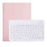 Catzon iPad keyboard case with Retro Round Keys Ultra-thin Wireless Bluetooth Keyboard for iPad 9.7/10.2/10.5-Pink