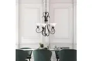 Oriel Lighting GASTON 5LT Antique Frosted Glass Pendant in Bronze