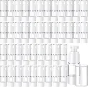 Komphy 50Pcs Airless Pump Bottles, 15 ml Small Lotion Dispenser Plastic Travel Size Foundation Bottle Refillable Clear Cosmetic Container Vacuum Bottles Empty Pump Jar for Creams, Cosmetic