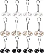 [Galepromot] 12pcs Multicolor Headscarf Pearl Pins Clips U Shape Hijab Scarf Lady Muslim Scarf Shawl Clips Scarf Brooches Pin Jewelry Accessories(White and Gold and Black), 1, 1