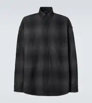 [Balenciaga] Balenciaga Checked wool-blend flannel shirt UK 15 black