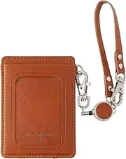 スリップオン(Slip-On) Slip-ON WDM-2502 WDM Pass Case with Reel Strap, Single-Sided Window, Commuting to Work or School, School Entrance, Freshers, Gift, WDM, Italian PU Camel