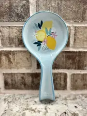 Fig & Fern Ceramic 9in Blue Lemon Spoon Rest CC02B03005 Brand New