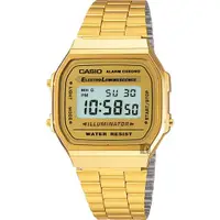 在飛比找ETMall東森購物網優惠-CASIO 卡西歐 復刻方型金錶(A168WG-9)