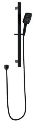 Square Matt Black Wide Rail Sliding Shower Set