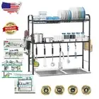 Black Metal Over Sink Dish Drainer with Detergent Rack & Cutting Board Holder