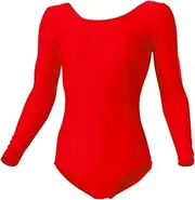 [Wundou] Women's Gymnastics Leotard, Long Sleeve, P520-11, Red, 51.2 inches (130 cm)