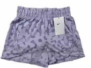 Nike Big Kids' Dri-FIT Breezy High-Waisted Training Shorts Girls SZ S Purple New