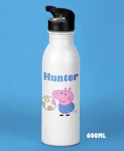 Kids Boys Personalised Peppa Pig Water Drink Bottle Birthday Christmas Present