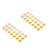 2 Pack Ice Cube Tray with Removable Lid, Plastic Ice Cube Molds, Yellow