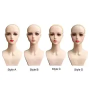 Realistic Mannequin Head Smooth with Makeup Manikin for Jewelry Hats Glasses