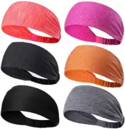 Men Women Sports Wide Headband Elastic Sweatband Yoga Moisture Wicking Hairband