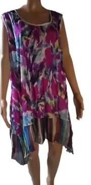 Taking Shape NWT Plus Size M (18-20).Multicoloured Mesh Sleeveless Top, Tunic.