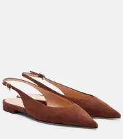 [Gianvito Rossi] Gianvito Rossi Robbie 05 slingback flats AU 9 brown