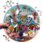 Crazy Bug Bouquet 500 Piece Round Jigsaw Puzzle by eeboo