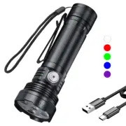 1Pack 1200000lm LED Flashlight USB Rechargeable Super Bright Torch Lamp Light