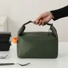 Handheld Nylon Lunch Bag Foldable Insulated Handbag Men