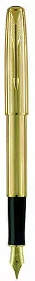 Parker Sonnet Fountain Pen 14Kt Dimonite High Luster Gold Fine Pt New In Box