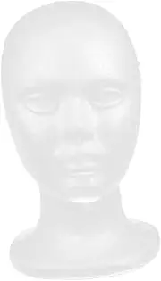 BELLIFFY White Male Head Mannequin Display Stand for Wigs Hats and Scarves Lightweight Art Mannequin for Easy Styling and Pinning for Cosmetology and Fashion Showcase