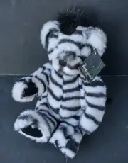 VERMONT TEDDY BEAR COMPANY 11" BEARANIMALS Plush, NWT- Zaza Zebra *RARE*