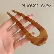 Acetate Hair Pin 1pc - PF-006205 - Coffee - One Size
