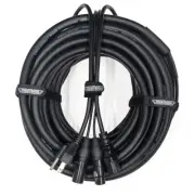 50' Powered Speaker Snake Extension Cable - XLR and 3 prong AC