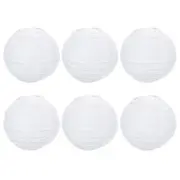 6pcs 4 Inch Folding Hanging Paper Lanterns for Wedding Home Party White