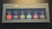 AmaWaterways Charms Wine Glass Markers Barware Souvenir Travel Round Gold Tone