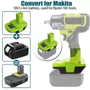 Replace Makita LXT 18V Li-ion Battery Convert to Ryobi 18V One+Battery Adapter