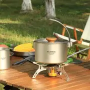 Outdoor Pure Titanium Single Pot Portable Camping Pot Hanging Pot Instant Noodle