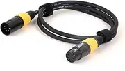 ROBAUN 0.3-15M 5 PIN XLR Colorful Connectors Cable Adapter, DMX512 XLR Male to Female DMX Cable(BK-YE,8m)