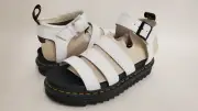 Dr. Martens Women's Blaire Platform Leather Gladiator Sandals, White, 9 M US NEW