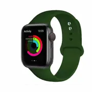 For Apple Watch Series 8 /7 /SE /6 /5 /4 /3 /2 /1 Ultra Wrist Band 38mm 40mm 41mm iWatch Wristband Loop Strap Silicone Band (Small - Dark Green)