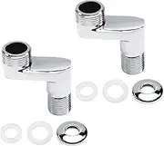 MroMax 2Pcs 67mm Height Brass Clawfoot Bathtub Adapter Shower Faucet Adjustable Swing Arms G1/2-G3/4 Wall Mount Replacement Part Silver Tone