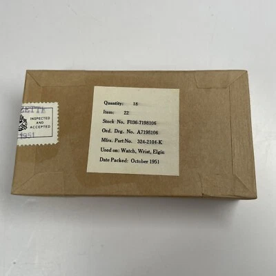 1950 Elgin Wrist Watch O-ring Gasket 324-2104-K New Old Stock F036-7198106