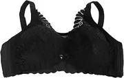 [Wosune] Wirefree Lace Nursing Bras, Comfortable Nursing Bra for Breastfeeding Lightweight for Breastfeeding Mother for Women Nursing(Black, 38/85)