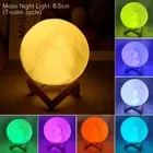 8cm Moon Lamp RGB LED Night Light Battery Powered For Kids Bedroom Decor Gift GF