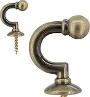 Arnorx Antique Brass Wall Mounted Curtain Tie-Backs and Hooks, 2 PCS