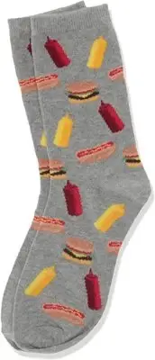 Hotsox Kids Bbq Food Socks, Grey Heather, 1 Pair, Large/X-Large